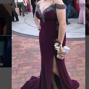 Long plum prom dress